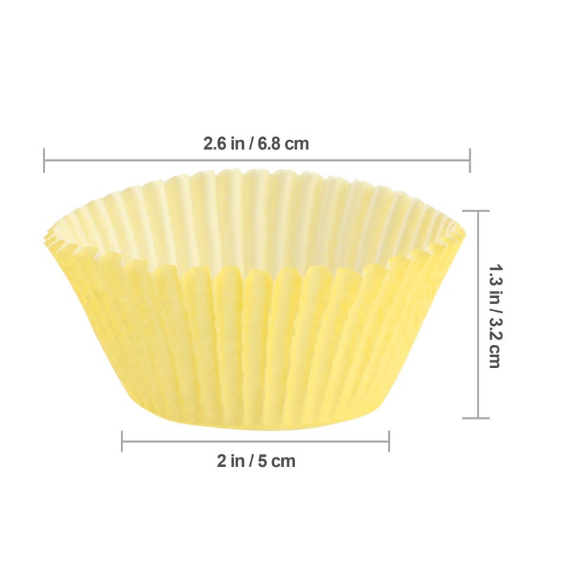 TRUSBER Baking Cups, 100 pieces Paper Cupcake Wrappers Nonstick Muffin Molds Baking Cup Holders for Wedding, Birthday, Baby Shower or Holiday Party (Yellow) - Image 2